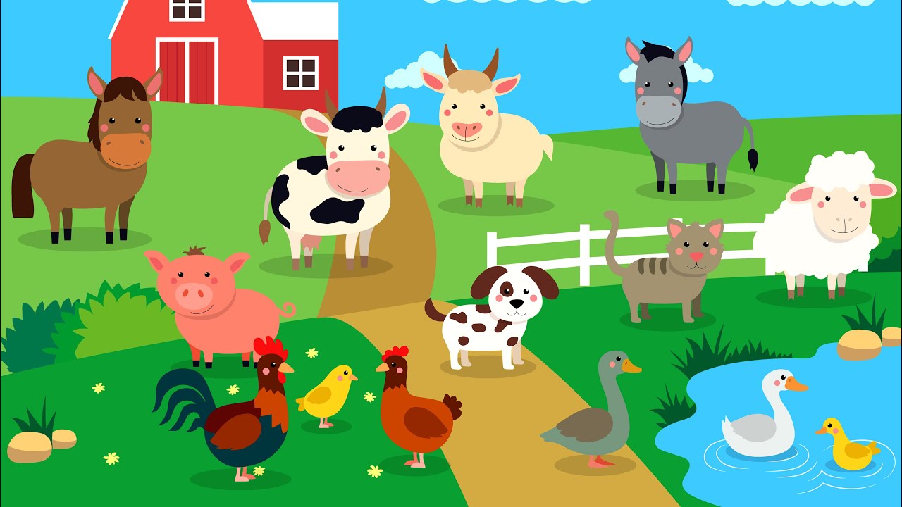 Farm animals kids sounds learn names