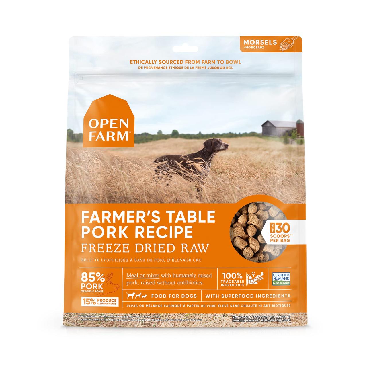 Open Farm's freeze-dried raw dog food nutritional benefits