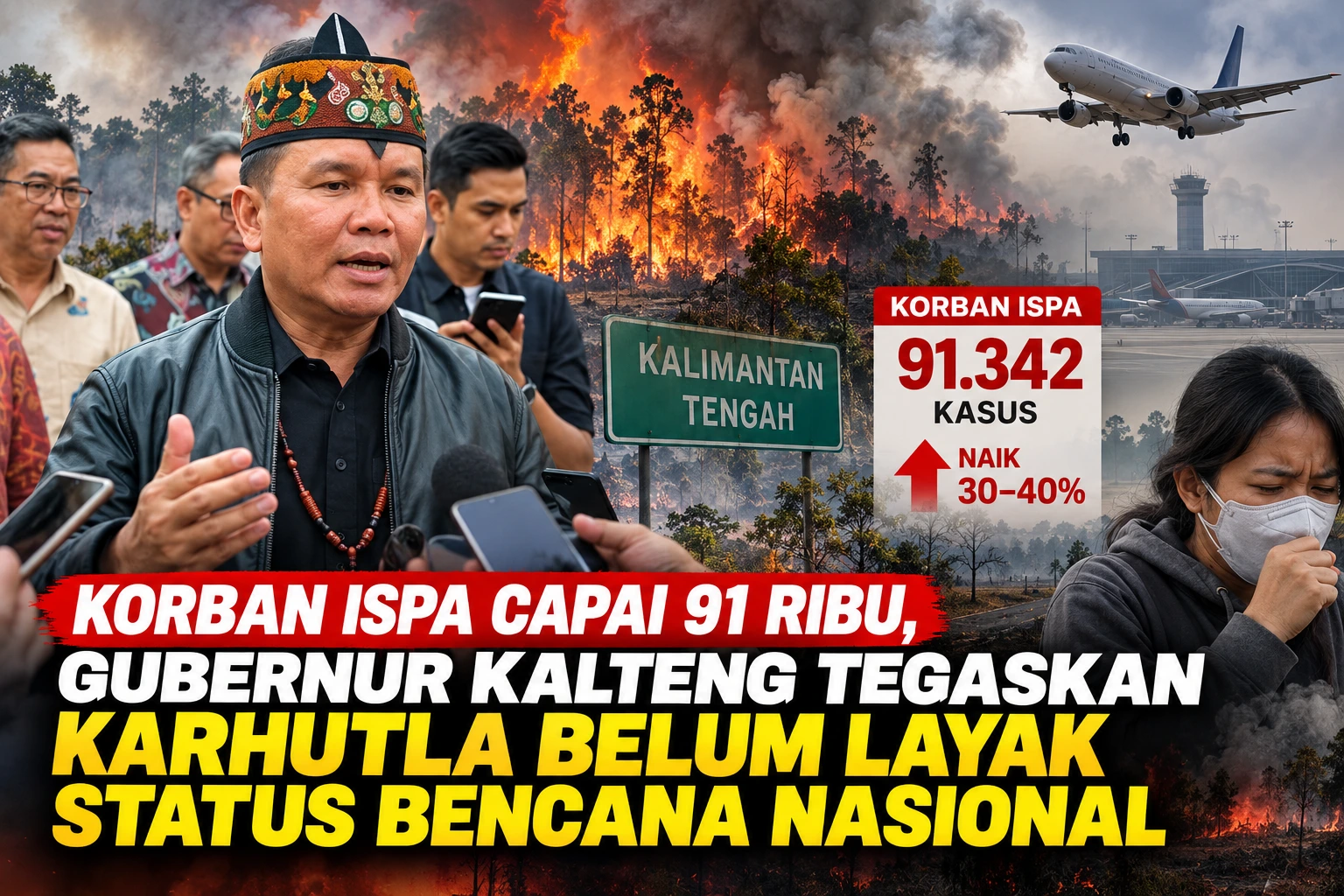 Korban ISPA Capai 91.342 Kasus, Gubernur Kalteng Tegaskan Karhutla Belum Perlu Berstatus Bencana Nasional
