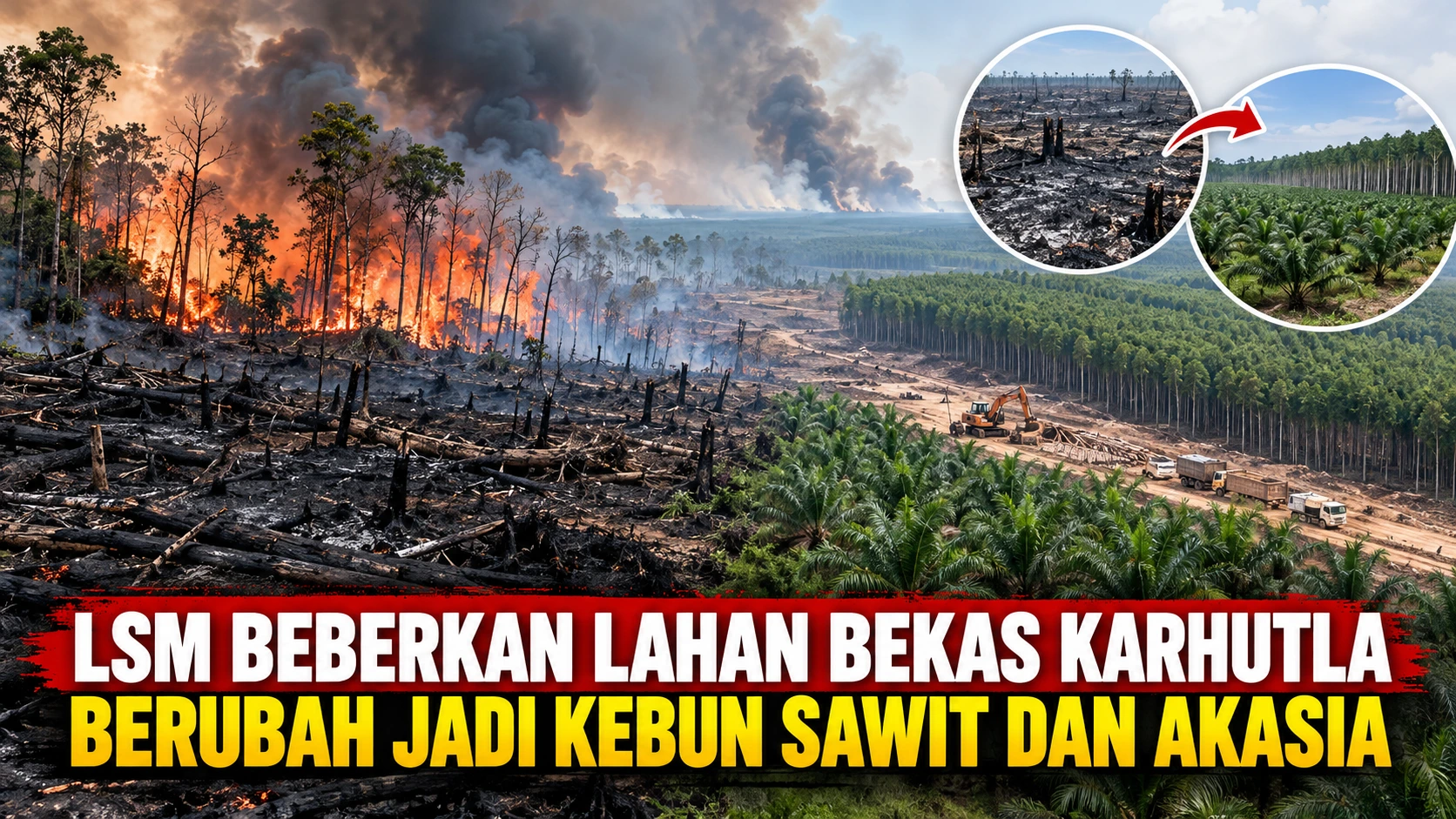 LSM Soroti Lahan Bekas Karhutla yang Diduga Berubah Menjadi Kebun Sawit dan Akasia